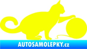 Samolepka Kočka 011 pravá Fluorescentní žlutá
