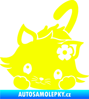 Samolepka Kočka 012 levá Fluorescentní žlutá