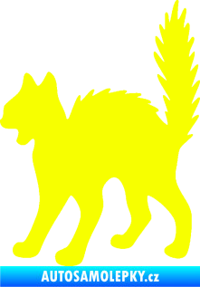 Samolepka Kočka 013 levá Fluorescentní žlutá