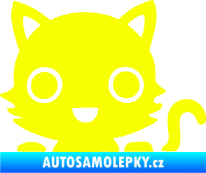 Samolepka Kočka 014 pravá kočka v autě Fluorescentní žlutá