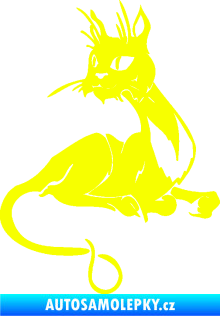 Samolepka Kočka 015 levá Fluorescentní žlutá