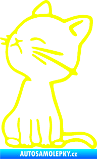 Samolepka Kočka 016 levá Fluorescentní žlutá