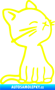 Samolepka Kočka 016 pravá Fluorescentní žlutá