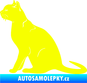 Samolepka Kočka 021 levá Fluorescentní žlutá