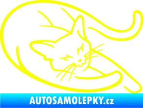 Samolepka Kočka 022 pravá Fluorescentní žlutá