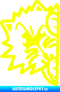 Samolepka Kočka 026 levá kuk Fluorescentní žlutá