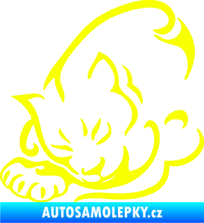 Samolepka Kočka 030 levá Fluorescentní žlutá
