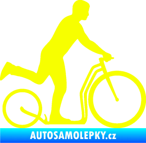 Samolepka Koloběžka 001 pravá jízda  Fluorescentní žlutá
