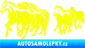 Samolepka Koníci 005 stádo levá Fluorescentní žlutá