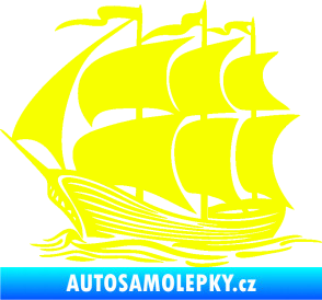 Samolepka Koráb 002 levá Fluorescentní žlutá
