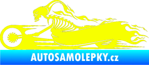 Samolepka Kostra na motorce s plameny levá Fluorescentní žlutá