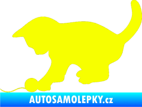 Samolepka Koťátko 001 levá Fluorescentní žlutá