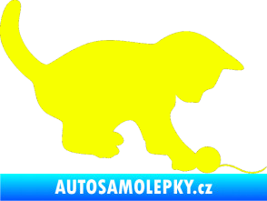 Samolepka Koťátko 001 pravá Fluorescentní žlutá