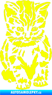 Samolepka Koťátko 002 pravá Fluorescentní žlutá