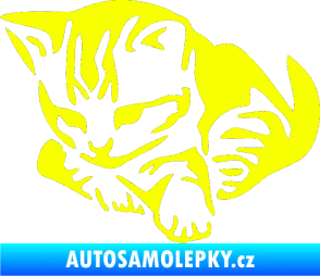 Samolepka Koťátko 003 levá Fluorescentní žlutá