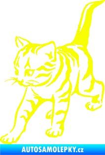 Samolepka Koťátko 004 levá Fluorescentní žlutá