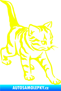 Samolepka Koťátko 004 pravá Fluorescentní žlutá
