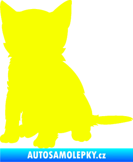 Samolepka Koťátko 005 levá Fluorescentní žlutá