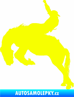Samolepka Kovboj 001 levá rodeo na koni Fluorescentní žlutá