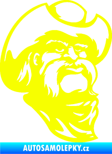 Samolepka Kovboj 003 pravá s kloboukem Fluorescentní žlutá