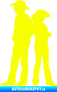Samolepka Kovboj a kovbojka 001 levá Fluorescentní žlutá