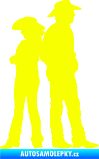 Samolepka Kovboj a kovbojka 001 pravá Fluorescentní žlutá