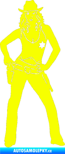 Samolepka Kovbojka 001 pravá Fluorescentní žlutá