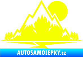 Samolepka Krajina hory 001 pravá Fluorescentní žlutá