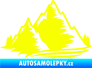 Samolepka Krajina hory 003 levá Fluorescentní žlutá