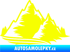 Samolepka Krajina hory 003 pravá Fluorescentní žlutá