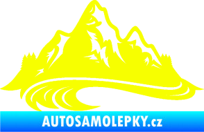 Samolepka Krajina hory 008 levá Fluorescentní žlutá