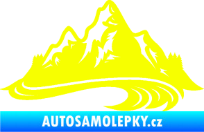 Samolepka Krajina hory 008 pravá Fluorescentní žlutá
