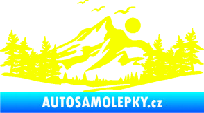 Samolepka Krajina hory 027 pravá Fluorescentní žlutá