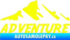 Samolepka Krajina hory 040 turistika, nápis Adventure Fluorescentní žlutá