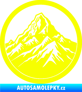 Samolepka Krajina hory 041 pravá v kruhu Fluorescentní žlutá