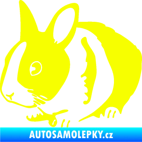 Samolepka Králík 002 levá zakrslý králíček Fluorescentní žlutá
