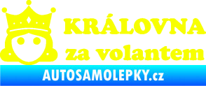 Samolepka Královna za volantem nápis Fluorescentní žlutá