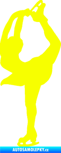 Samolepka Krasobruslení 003 levá krasobruslařka Fluorescentní žlutá