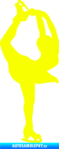 Samolepka Krasobruslení 003 pravá krasobruslařka Fluorescentní žlutá
