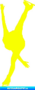 Samolepka Krasobruslení 005 levá krasobruslařka Fluorescentní žlutá