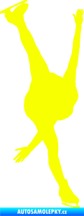 Samolepka Krasobruslení 005 pravá krasobruslařka Fluorescentní žlutá