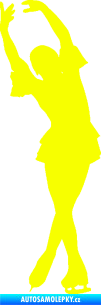 Samolepka Krasobruslení 008 levá krasobruslařka Fluorescentní žlutá