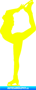 Samolepka Krasobruslení 011 levá krasobruslařka Fluorescentní žlutá