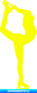 Samolepka Krasobruslení 011 pravá krasobruslařka Fluorescentní žlutá