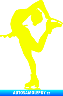 Samolepka Krasobruslení 013 levá krasobruslařka Fluorescentní žlutá