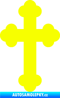 Samolepka Křesťanský kříž 001 Fluorescentní žlutá
