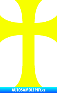 Samolepka Křesťanský kříž 002 Fluorescentní žlutá