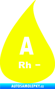 Samolepka Krevní skupina A Rh- kapka Fluorescentní žlutá