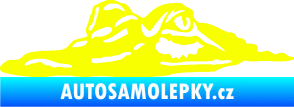 Samolepka Krokodýl 003 levá hlava na hladině Fluorescentní žlutá