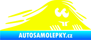 Samolepka Kuk 004 pravá zubatý šmíráček Fluorescentní žlutá
